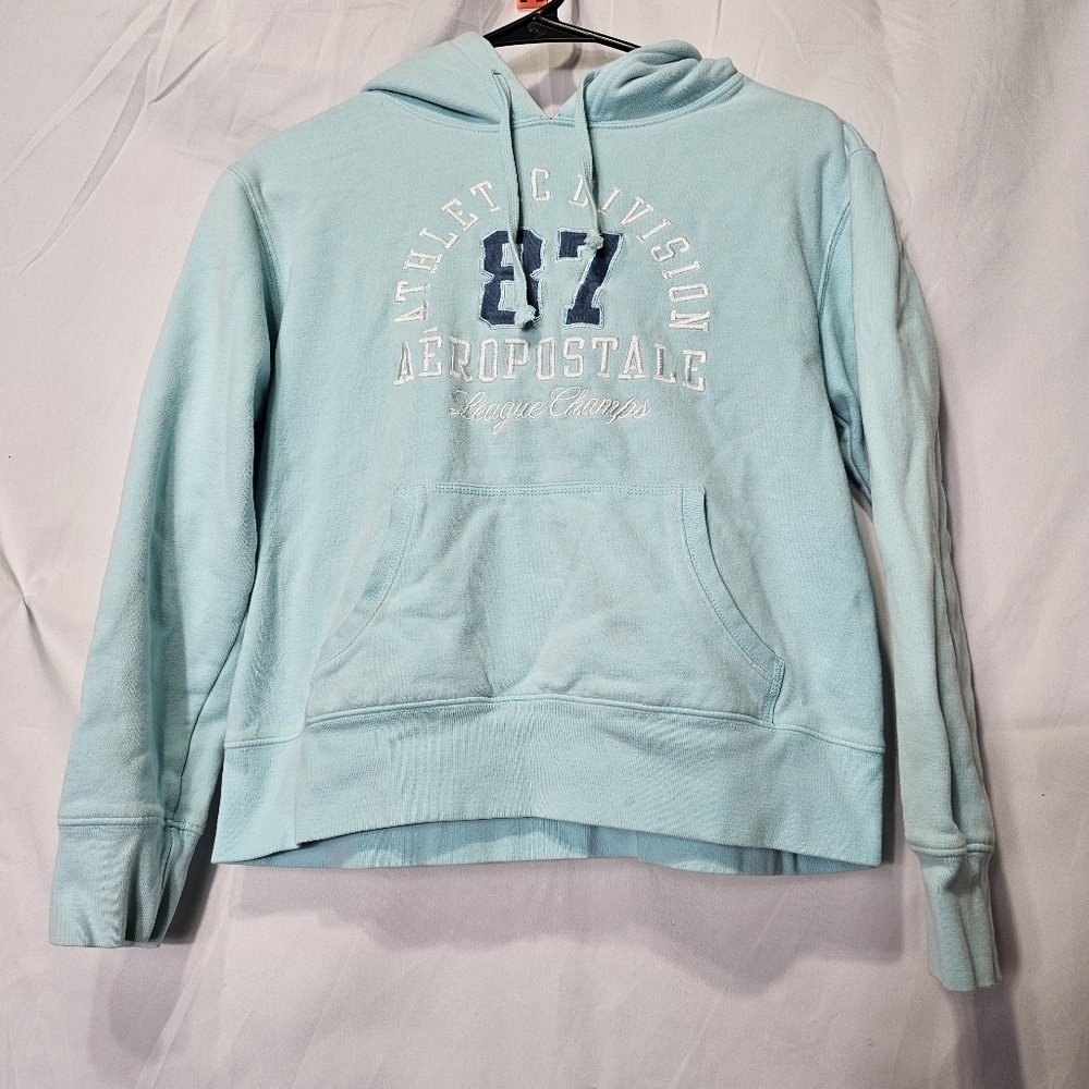 Aeropostale teal and white small sweater hoodie